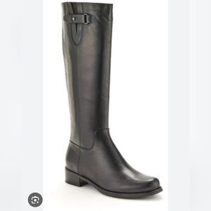 Blonde Volly Black Riding Boots
